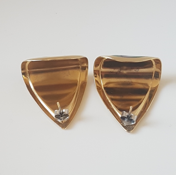 Curved Colour Swirl Earrings - Picture 6 of 8